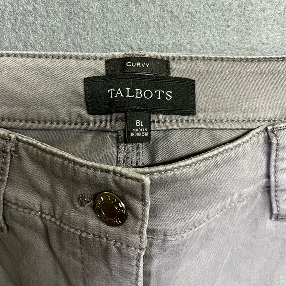 Talbots Curvy Gray Career Pants Womens 8L Long Casual Preppy Country Club 1475 - Picture 2 of 9